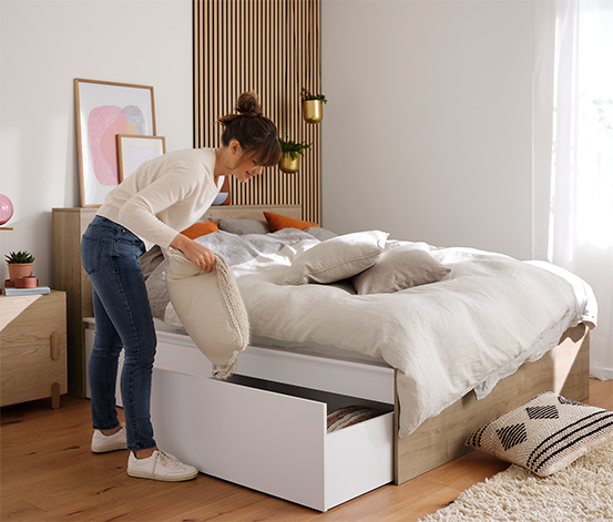 Łóżko z szufladami, ok. 160 x 200 cm 624017 w Tchibo