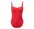 Modelujący kostium kąpielowy, czerwony z wzorem na całej powierzchni