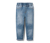 Wsuwane spodnie jeansowe dla dzieci z haftowanymi domkami
